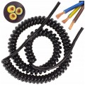 Przewód OMY spiralny 3x0,75mm2 kabel H03VVH8-F czarny 0,55m / 2,7m