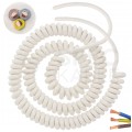 Przewód OMY spiralny 3x1,5mm2 kabel H03VVH8-F biały 0,8m / 3,3m