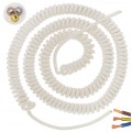 Przewód OMY spiralny 3x1,5mm2 kabel H03VVH8-F biały 1,5m / 7,6m