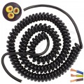 Przewód OMY spiralny 3x1,5mm2 kabel H03VVH8-F czarny 0,8m / 3,3m