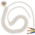 Przewód OMY spiralny 3x1mm2 kabel H03VVH8-F biały 0,3m / 1,4m
