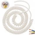 Przewód OMY spiralny 3x1mm2 kabel H03VVH8-F biały 0,8m / 3,9m