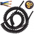 Przewód OMY spiralny 3x1mm2 kabel H03VVH8-F czarny 0,55m / 2,7m