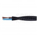Przewód prądowy H03VV-F / OMY 300V 2X0,75 kabel skrętka w oplocie czarny linka