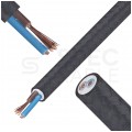 Przewód prądowy H03VV-F / OMY 300V 2x0,75 kabel w oplocie ciemny popiel linka