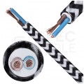 Przewód prądowy H03VV-F / OMY 300V 2x0,75 kabel w oplocie czarno-biały linka