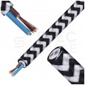 Przewód prądowy H03VV-F / OMY 300V 2x0,75 kabel w oplocie czarno-biały linka