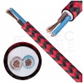 Przewód prądowy H03VV-F / OMY 300V 2x0,75 kabel w oplocie czarno-czerwony linka