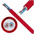 Przewód prądowy H03VV-F / OMY 300V 2x0,75 kabel w oplocie czerwony linka