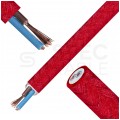 Przewód prądowy H03VV-F / OMY 300V 2x0,75 kabel w oplocie czerwony linka