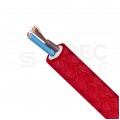 Przewód prądowy H03VV-F / OMY 300V 2x0,75 kabel w oplocie czerwony linka