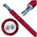 Przewód prądowy H03VV-F / OMY 300V 2x0,75 kabel w oplocie czerwony moher linka