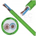Przewód prądowy H03VV-F / OMY 300V 2x0,75 kabel w oplocie jasnozielony linka