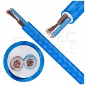 Przewód prądowy H03VV-F / OMY 300V 2x0,75 kabel w oplocie niebieski linka