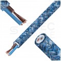 Przewód prądowy H03VV-F / OMY 300V 2x0,75 kabel w oplocie niebieski moher linka