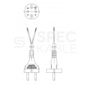 Przewód zasilający gumowy OW 2x1,5mm2 z wtyczką prostą [2P] czarny 5m