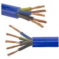 Przewód zasilający sterowniczy elastyczny PUR H05BQ-F 300/500V 5x0,75 niebieski Elektrokabel