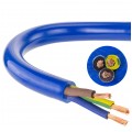 Przewód zasilający sterowniczy elastyczny PUR H07BQ-F 3x1,5 niebieski Elektrokabel