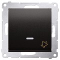 Przycisk odbijający "dzwonek" SIMON 54 czarny matowy 10AX z podświetleniem LED Kontakt Simon DD1L.01/49