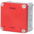 Puszka instalacyjna natynkowa NFK08 85x85x54mm bezhalogenowa hermetyczna IP66 czerwona do lamp awaryjnych NEPTUN Compact F-TRONIC