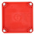 Puszka instalacyjna natynkowa NFK14 140x140x81mm bezhalogenowa hermetyczna IP66 czerwona do lamp awaryjnych NEPTUN Compact F-TRONIC
