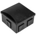 Puszka instalacyjna natynkowa typu KLIK 85x85x40mm IP44 czarna kwadrat z zaślepkami PAWBOL