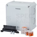 Puszka instalacyjna natynkowa ze złączkami NFK11-K4 110x110x67mm bezhalogenowa hermetyczna IP66 szara NEPTUN Compact F-TRONIC