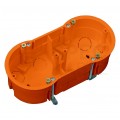 Puszka instalacyjna podtynkowa podwójna do nidy 2x fi:60mm (68x46mm) IP30 z wkrętami PAWBOL