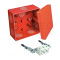 Puszka instalacyjna przeciwpożarowa KSK 100 PO10J natynkowa 101x101x63mm hermetyczna IP66 listwa 3-polowa pomarańczowa