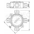 Puszka instalacyjna z dławikami PG16 natynkowa 75x75x33mm hermetyczna IP67 ze złączkami brązowa