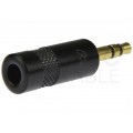 REAN Wtyk Audio AUX mini Jack 3,5mm Stereo na kabel do 4,5mm pozłacany czarny NYS231BG