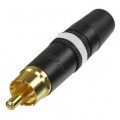 REAN Wtyk RCA Cinch na kabel do 6,1mm pozłacany czarno-biały NYS373-9