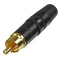 REAN Wtyk RCA Cinch na kabel do 6,1mm pozłacany czarny NYS373-0
