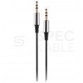 REBEL Kabel spiralny Audio AUX mini Jack 3,5mm Stereo (wtyk / wtyk) Czarny 1m