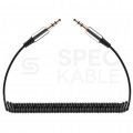 REBEL Kabel spiralny Audio AUX mini Jack 3,5mm Stereo (wtyk / wtyk) Czarny 1m