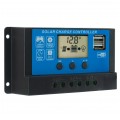 Regulator solarny Kontroler ładowania PWM 20A 12V/24V LCD 2xUSB VOLT