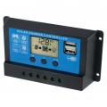 Regulator solarny Kontroler ładowania PWM 30A 12V/24V LCD 2xUSB VOLT