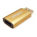 ROLINE GOLD Adapter DisplayPort -> HDMI 4K@60 (wtyk / gniazdo) złoty