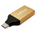 ROLINE GOLD Adapter USB 3.1 typ-C -> DisplayPort 4K@60 (wtyk / gniazdo) złoty