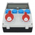 Rozdzielnica budowlana DV-S/FI hermetyczna IP54 Wyposażona + 32A/[5P] + 16A/[5P] + 4x230V/[2P+Z] DOKTORVOLT DV-9918-F