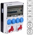 Rozdzielnica budowlana DV-S/FI hermetyczna IP54 Wyposażona + 32A/[5P] + 16A/[5P] + 4x230V/[2P+Z] DOKTORVOLT DV-9918-F