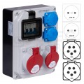 Rozdzielnica budowlana HL-S hermetyczna IP44 Wyposażona + 32A/[5P] + 16A/[5P] + 2x230V/[2P+Z] DOKTORVOLT DV-5354-F