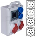 Rozdzielnica budowlana R-BOX IP44 przenośna 4 modułowa + [5P]/32A + [5P]/16A + 2x[2P+Z]/250V IP44 PAWBOL