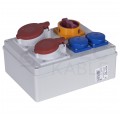 Rozdzielnica budowlana R-BOX IP44 przenośna [5P]/32A + [5P]/16A + 2x[2P+Z]/250V + wyłącznik 0/1 IP44 PAWBOL