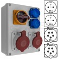 Rozdzielnica budowlana R-BOX IP44 przenośna [5P]/32A + [5P]/16A + 2x[2P+Z]/250V + wyłącznik 0/1 IP44 PAWBOL