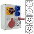 Rozdzielnica budowlana R-BOX IP44 przenośna [5P]/32A + [5P]/16A + 2x[2P+Z]/250V + wyłącznik L/P IP44 PAWBOL
