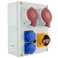 Rozdzielnica budowlana R-BOX IP44 przenośna [5P]/32A + [5P]/16A + 2x[2P+Z]/250V + wyłącznik L/P IP44 PAWBOL