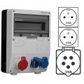 Rozdzielnica budowlana TD hermetyczna IP44 Bez zabezpieczeń + 16A/[5P] + 2x230V/[2P+Z] Schuko DOKTORVOLT DV-6763-D
