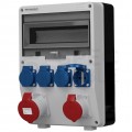 Rozdzielnica budowlana TD hermetyczna IP44 Bez zabezpieczeń + 32A/[5P] + 16A/[5P] + 4x230V/[2P+Z] Schuko DOKTORVOLT DV-6077-D