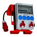 Rozdzielnica budowlana TD-S/FI SET hermetyczna IP44 Wyposażona na stojaku + 32A/[5P] + 16A/[5P] + 4x230V/[2P+Z] + wtyk 32A/[5P] DOKTORVOLT DV-6191-F
